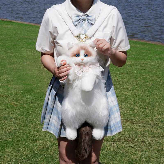 Cute Ragdoll Cat Backpack Plush Toy Gift for Her Birthday