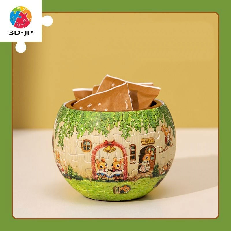3D Puzzle Mouse Reading Club Flower Pot