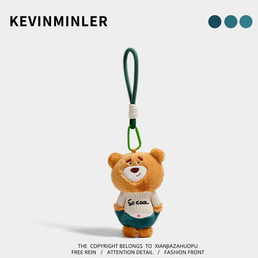Cute Grumpy Animal Plush Keychain Bag Charm