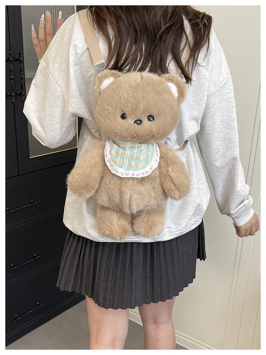 Cute Plush Teddy Bear Backpack for Women