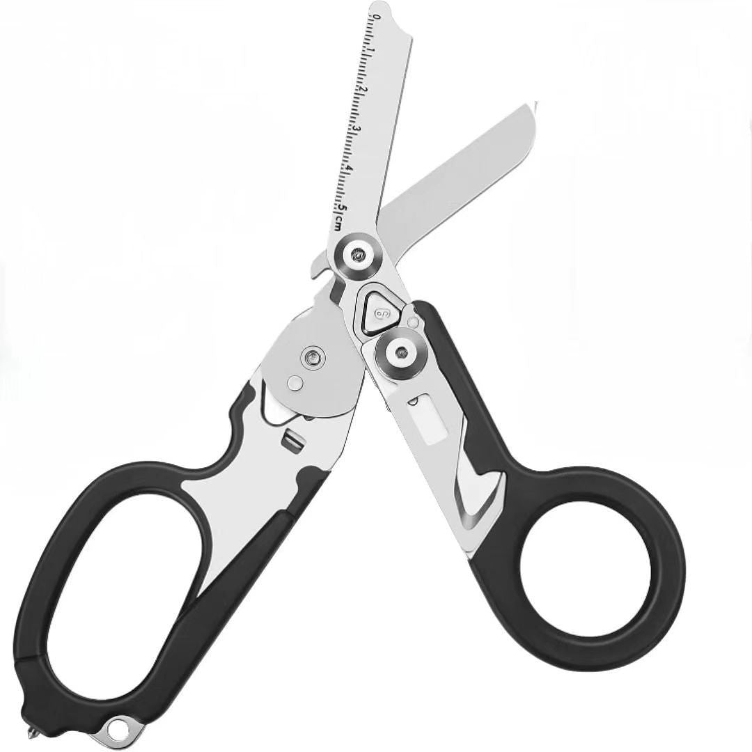 Tactical Folding Scissors Multitool Outdoor Survival Kit