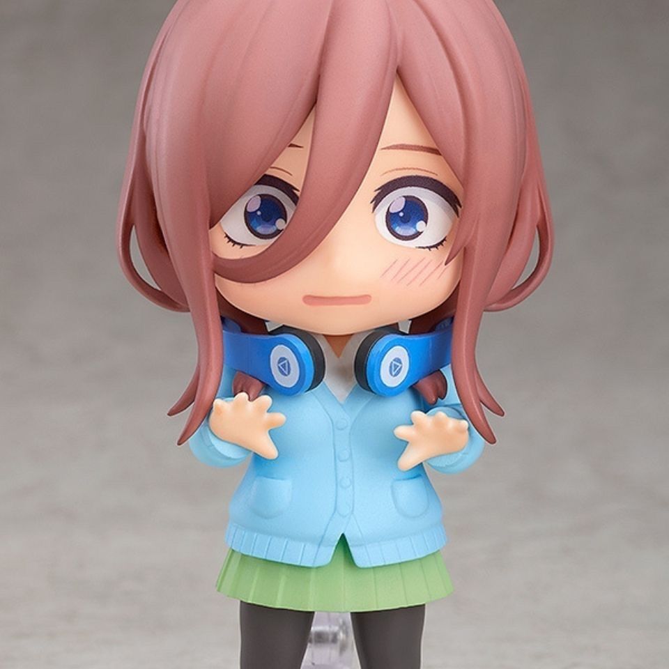Nendoroid 1306 The Quintessential Quintuplets Miku Nakano Chibi Figure with Frog Plush Matcha Drink & 3 Face Plates