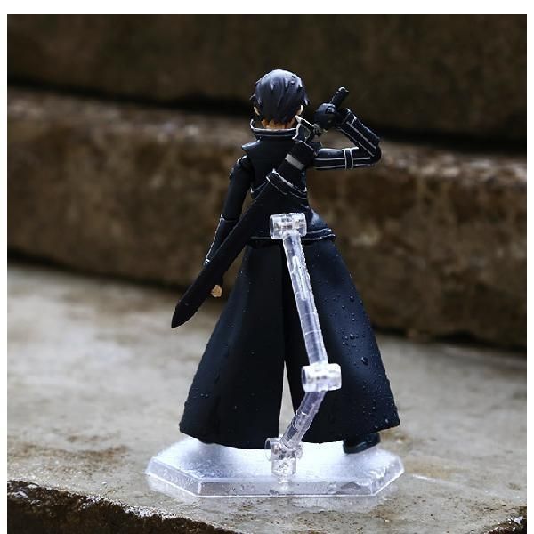 Sword Art Online Kirito Dual Sword Articulated Action Figure Figma Style 174 with Sword Effect Parts & Display Stand