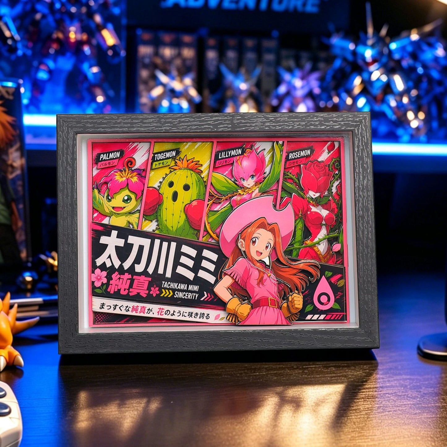 Digimon Adventure 3D Shadow Box Paper Art Anime Desk Decor Birthday Gift