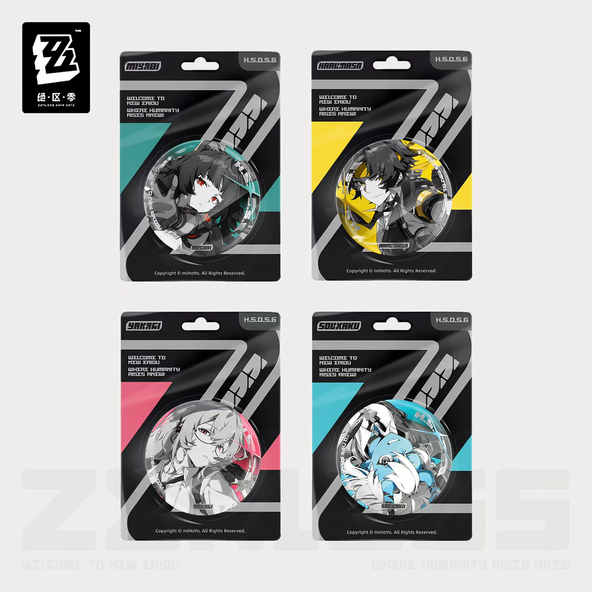 Zenless Zone Zero Official H.S.O.S.6 Shadow Art Reflective Badge Miyabi Harumasa Yakagi Soukaku