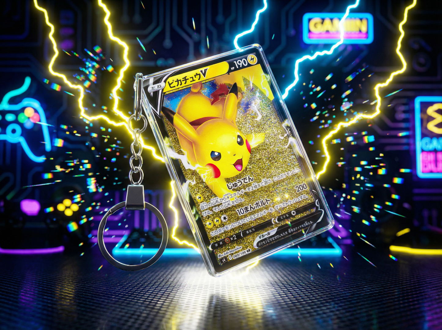 Pikachu Quicksand Keychain Figurine – Pokémon Liquid Sand Stress Relief Toy