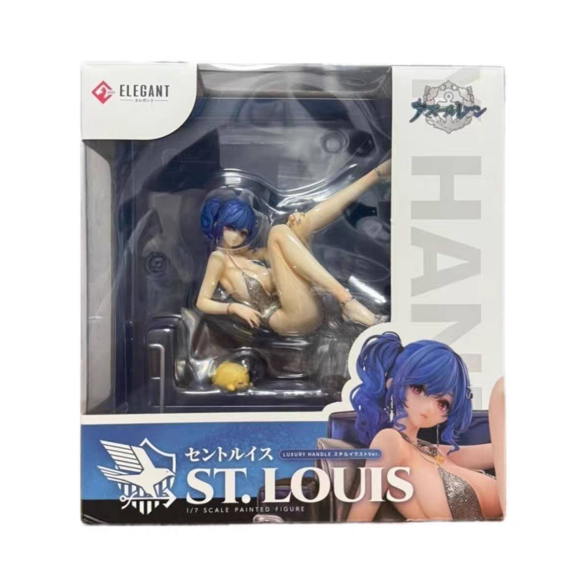 Elegant St. Louis Azur Lane 1/7 Scale Figure – Luxury Handle Ver. Reclining Sofa Pose Blue Hair Anime Collectible Statue