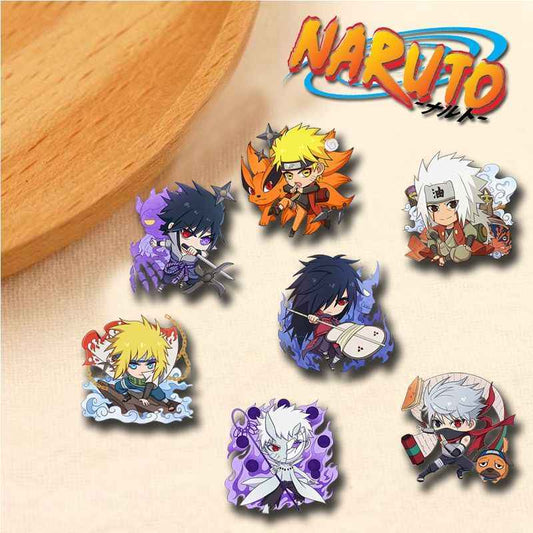 Naruto kawaii enamel pins gift set 7pcs cute holiday fans collectible