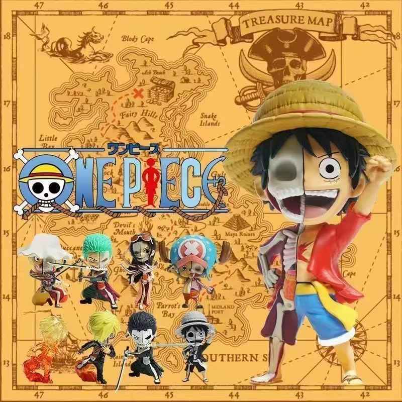 MightyJaxx One Piece blind box Luffy Zoro skeleton version designer collectible