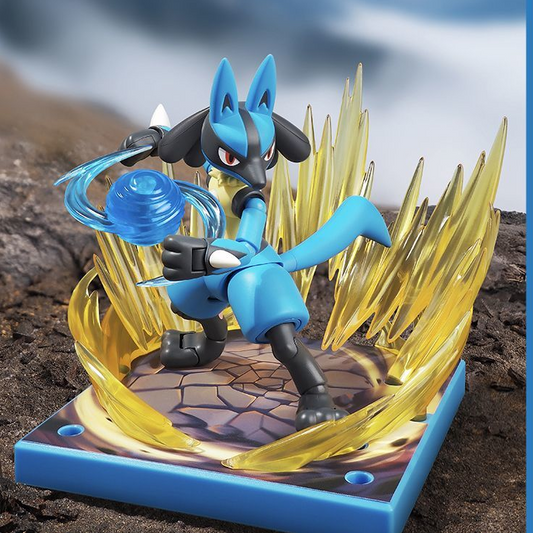 BluKu Lucario build and battle 32 joints effects Pokemon buildable figure adults