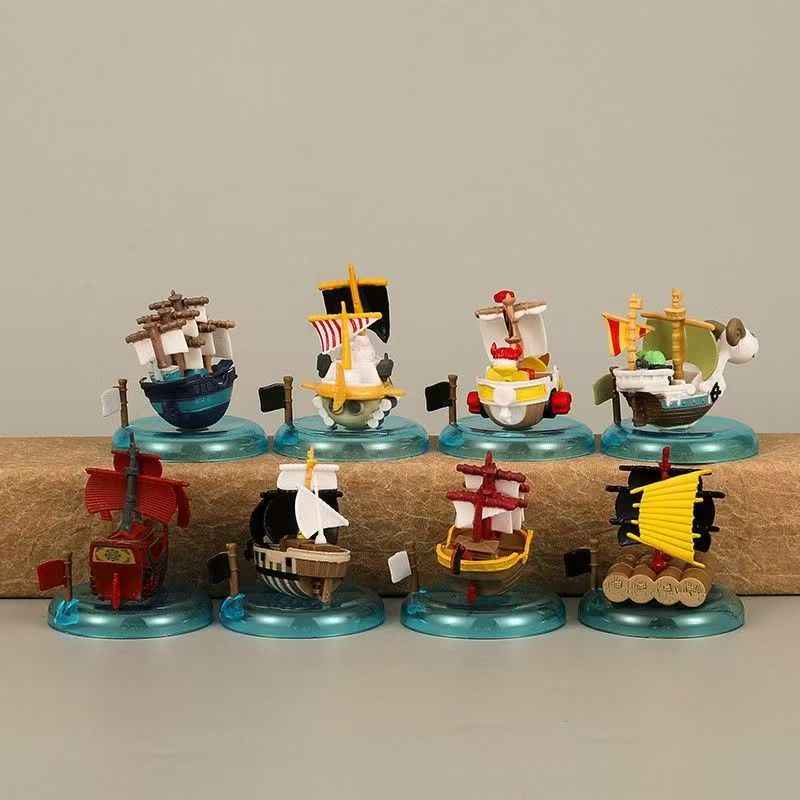 One Piece ship figure set cute stylish collectible Going Merry Thousand Sunny