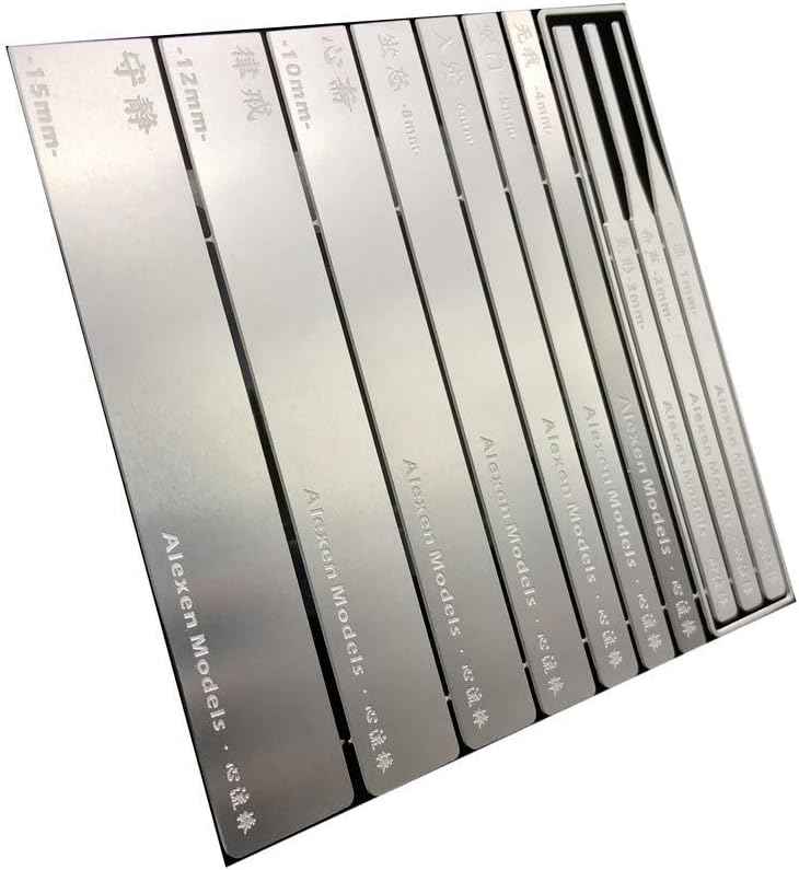 10-in-1 stainless steel sanding polishing sticks Alexen models Gunpla finishing tool