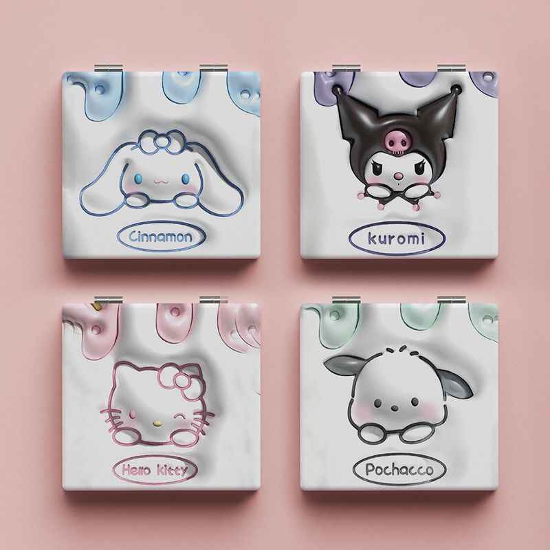 Sanrio Pochacco Kuromi Foldable Mirror High-value Makeup Mirror for Students