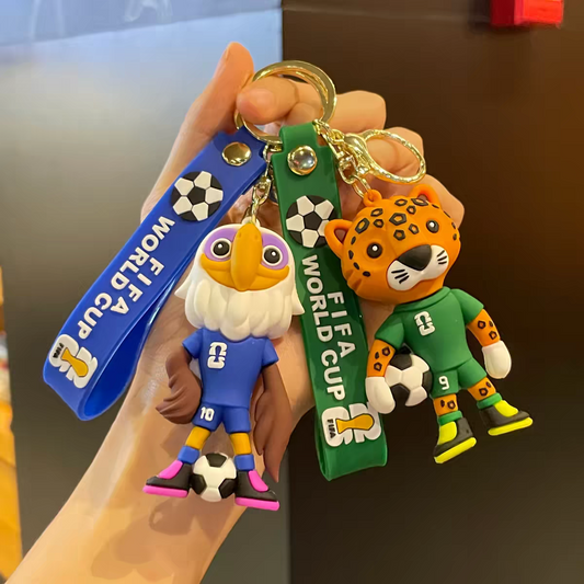 2026 FIFA World Cup Mascot Keychain | USA Canada Mexico Soccer Figure Pendant Souvenir Collectible