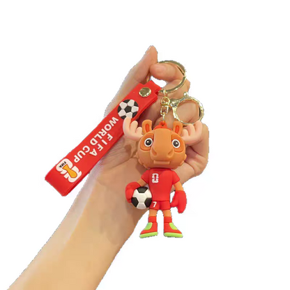 2026 FIFA World Cup Mascot Keychain | USA Canada Mexico Soccer Figure Pendant Souvenir Collectible