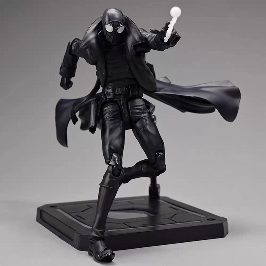 Spider-Man Noir Articulated Action Figure – Into the Spider-Verse | SY-Action KO Ver. | Full Accessories Set with Display Stand