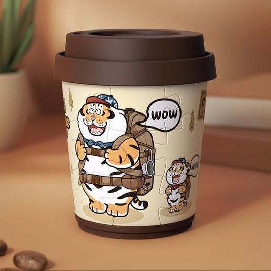 Fat Tiger Mini Puzzle Cup Desktop Decor