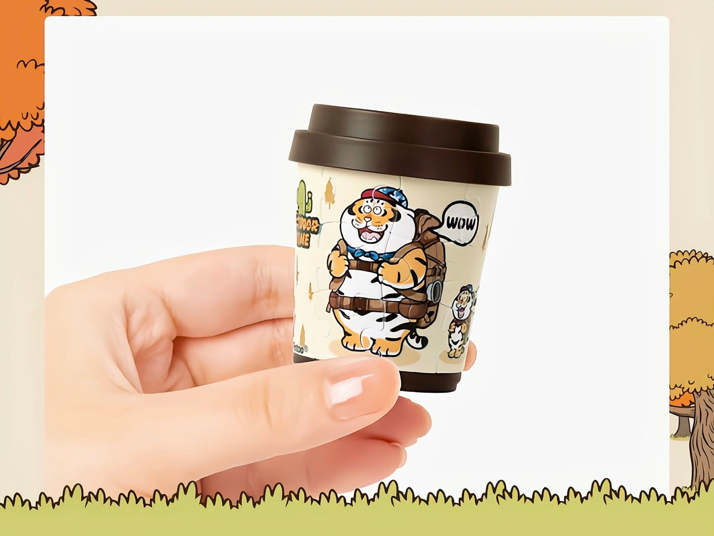 Fat Tiger Mini Puzzle Cup Desktop Decor