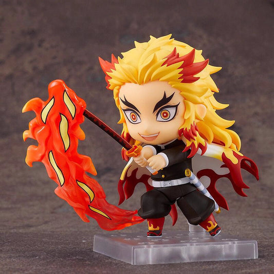 Demon Slayer Kyojuro Rengoku Nendoroid Figure – Interchangeable Face Plates, Articulated, Boxed Collectible