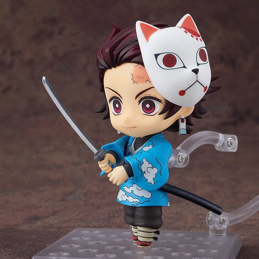 Demon Slayer Tanjiro Kamado Nendoroid Figure | Interchangeable Face & Fox Mask | Boxed Collectible