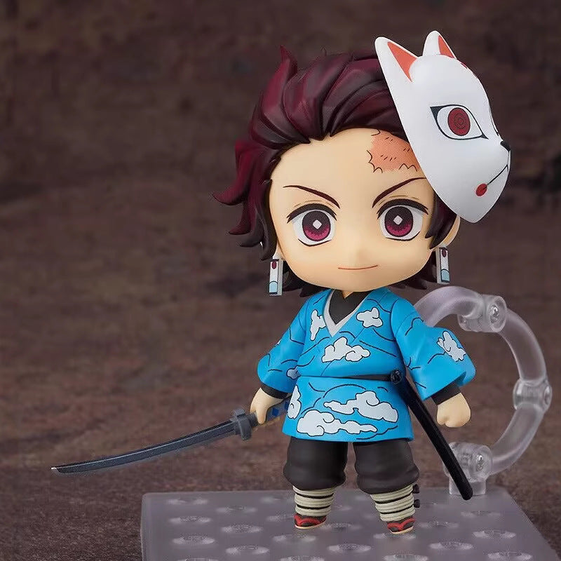 Demon Slayer Tanjiro Kamado Nendoroid Figure | Interchangeable Face & Fox Mask | Boxed Collectible