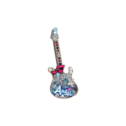 Rhinestone Guitar Hair Clips Set of 2