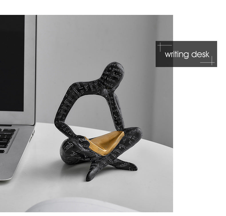 Abstract Reader & Thinker Couple Figurine Set