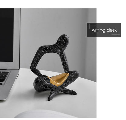 Abstract Reader & Thinker Couple Figurine Set
