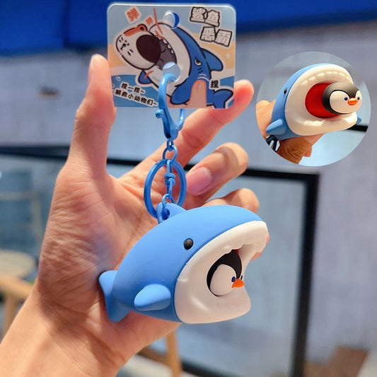 Shark Squeeze Pop-Out Fidget Keychain Toy