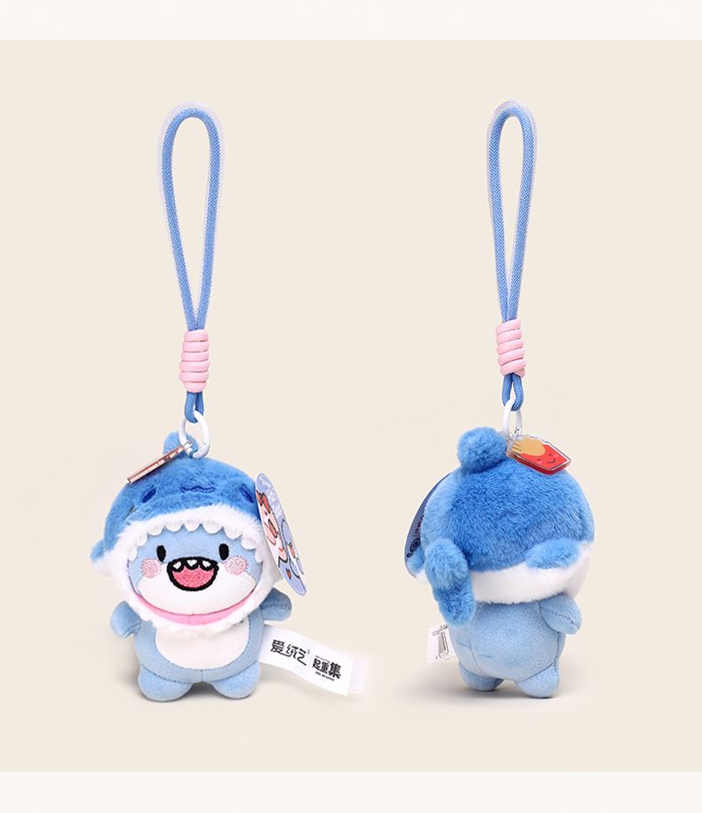 Cute Shark Plush Keychain Bag Charm