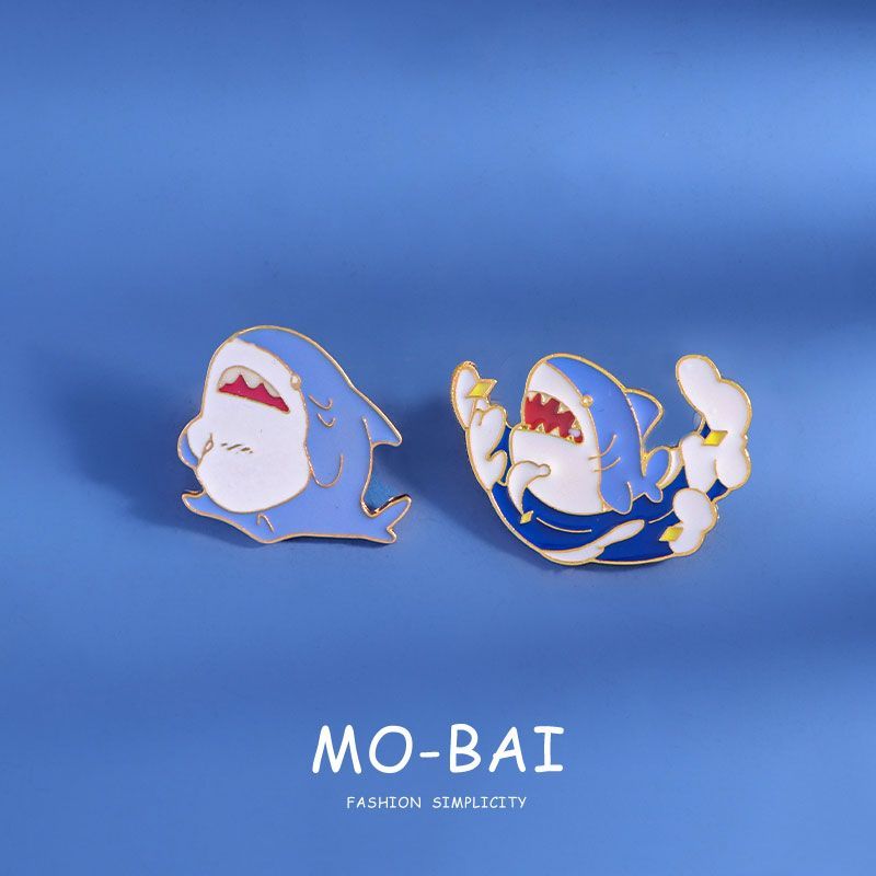 Cute Shark Enamel Pin Set Japanese Cartoon