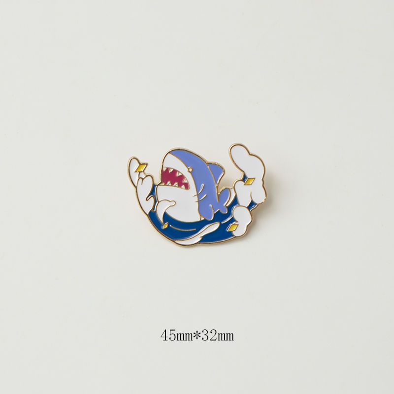 Cute Shark Enamel Pin Set Japanese Cartoon