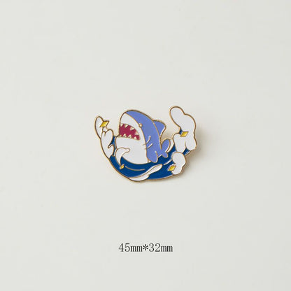 Cute Shark Enamel Pin Set Japanese Cartoon
