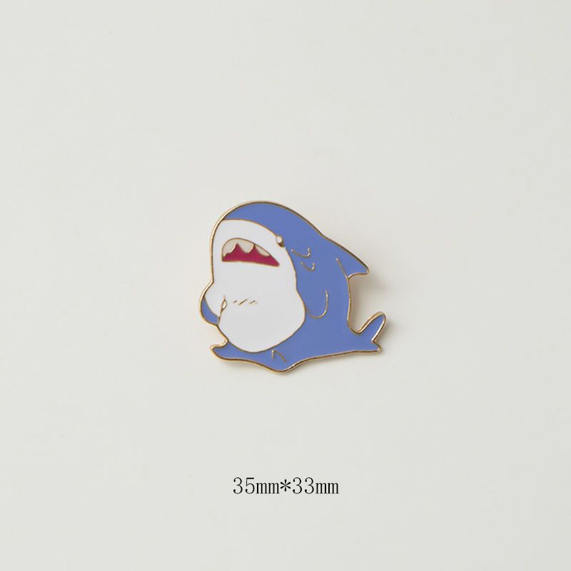 Cute Shark Enamel Pin Set Japanese Cartoon