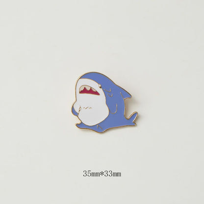 Cute Shark Enamel Pin Set Japanese Cartoon
