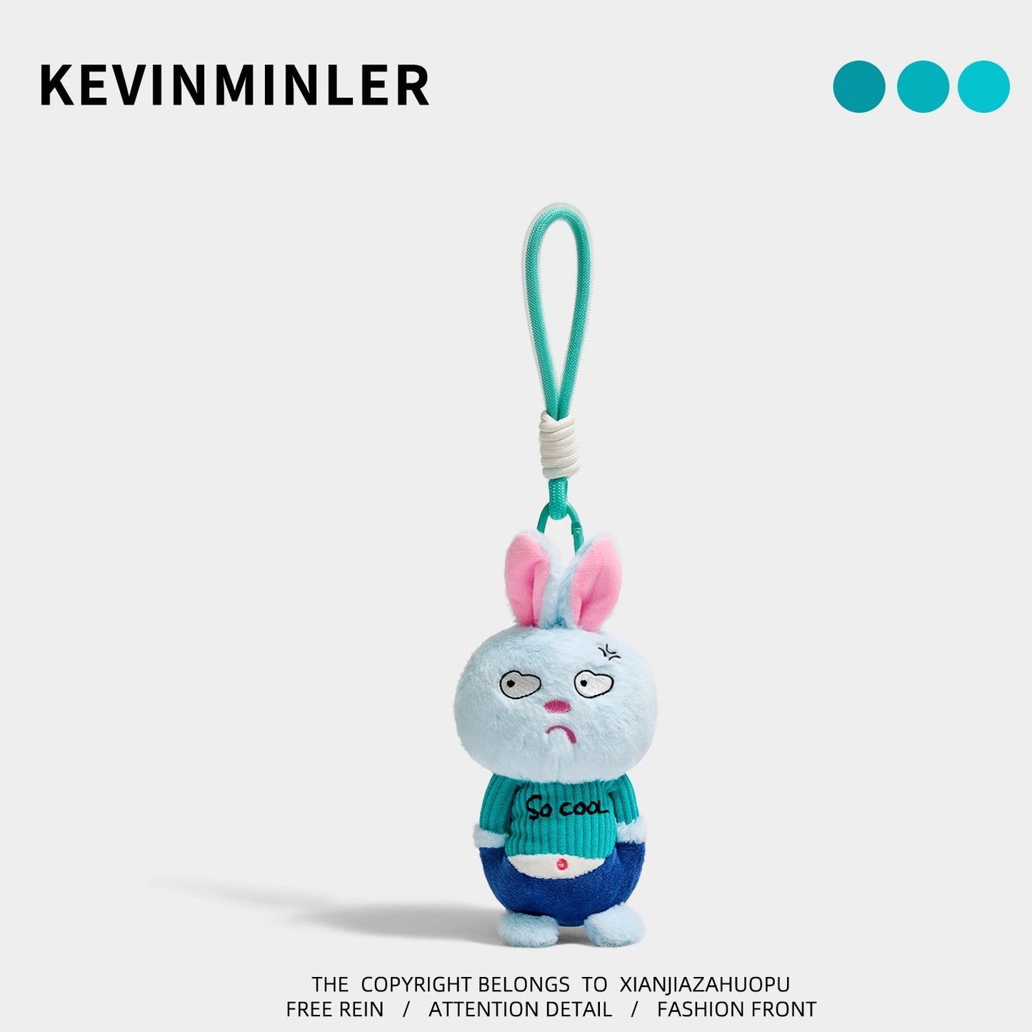 Cute Grumpy Animal Plush Keychain Bag Charm