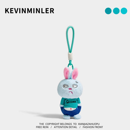 Cute Grumpy Animal Plush Keychain Bag Charm