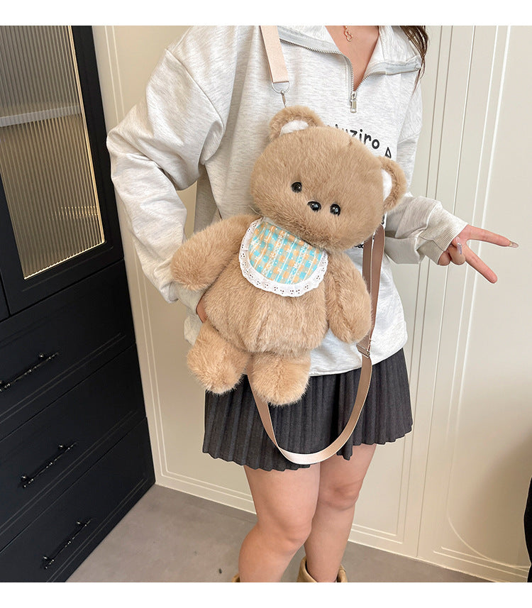 Cute Plush Teddy Bear Backpack for Women