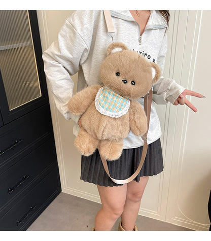 Cute Plush Teddy Bear Backpack for Women