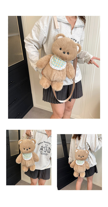 Cute Plush Teddy Bear Backpack for Women