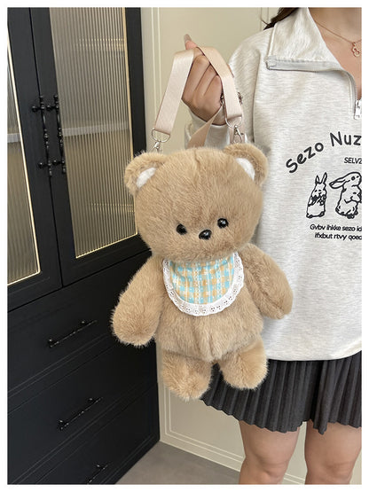 Cute Plush Teddy Bear Backpack for Women