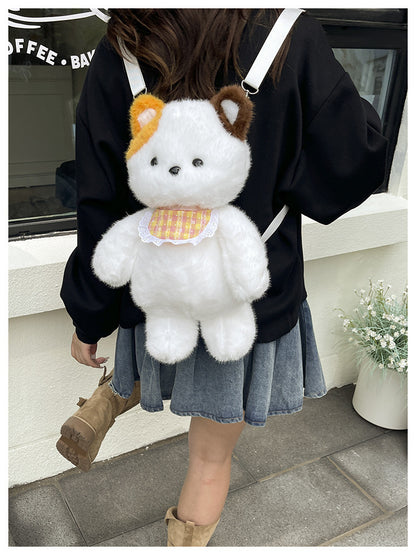 Cute Calico Cat Plush Shoulder Bag Women