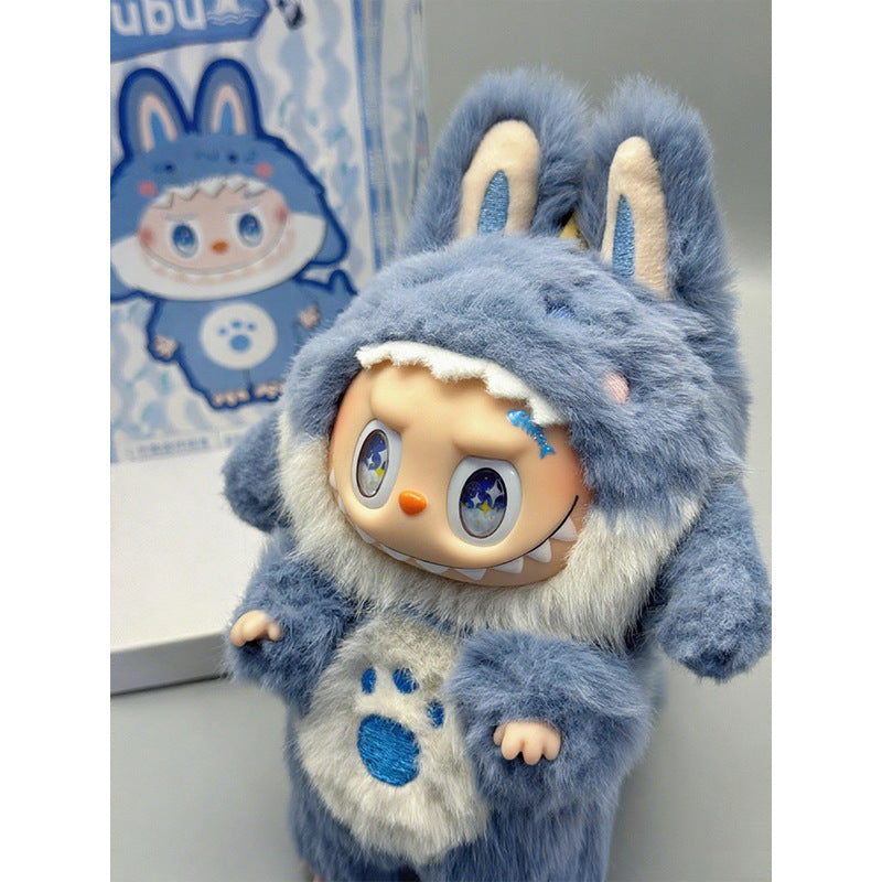 Labubu Doll Blue Shark Costume Outfit