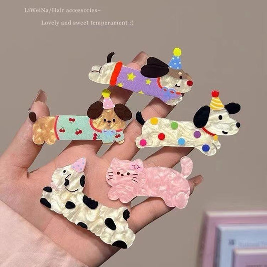 Cute Cartoon Puppy Hair Clips Set of 5