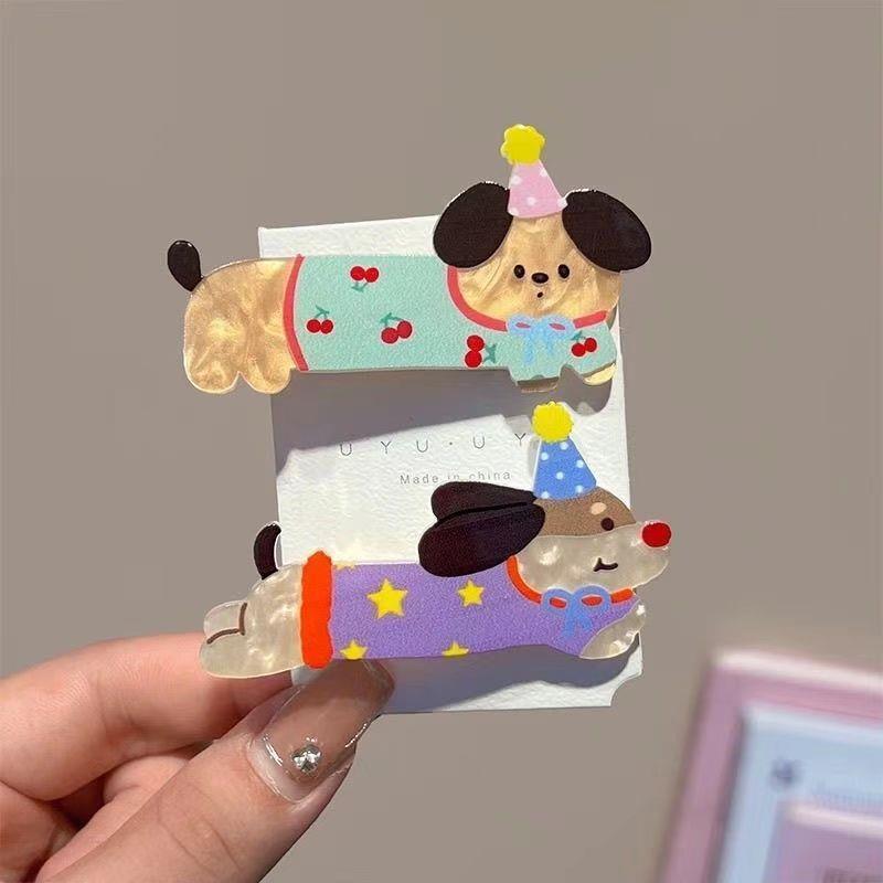 Cute Cartoon Puppy Hair Clips Set of 5
