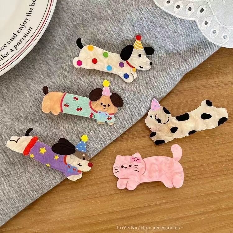 Cute Cartoon Puppy Hair Clips Set of 5