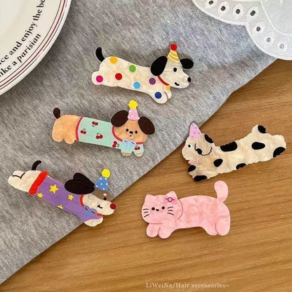Cute Cartoon Puppy Hair Clips Set of 5