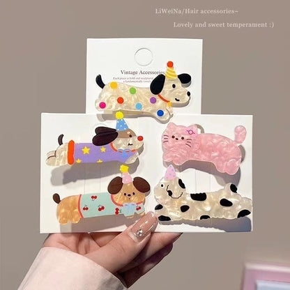 Cute Cartoon Puppy Hair Clips Set of 5