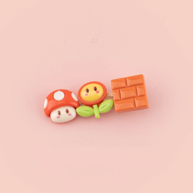 Cute Mario Cartoon Hair Clips Set of 3
