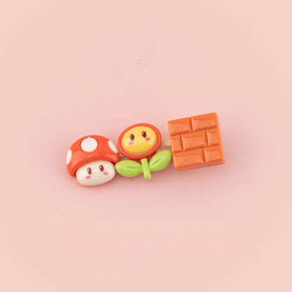 Cute Mario Cartoon Hair Clips Set of 3